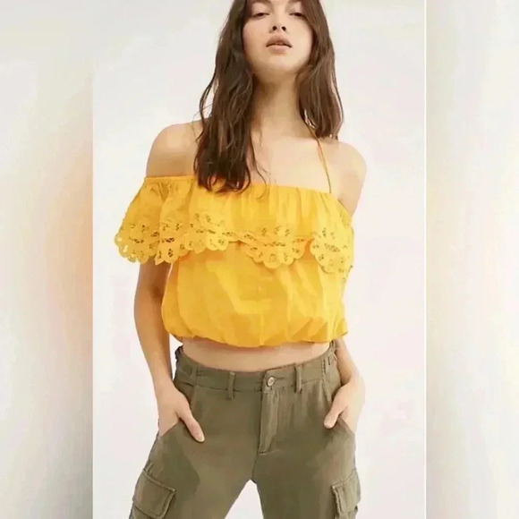 Free People Yellow Top - Picture 1 of 10